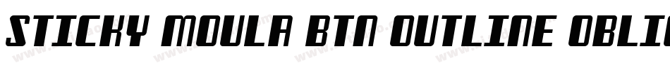 Sticky Moula BTN Outline Oblique字体转换